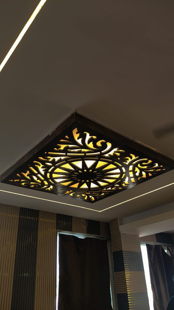 Modern MDF Ceiling - Sleek MDF ceiling design featuring clean lines and sophisticated finish. by Aamir Enterprises S, POP Ceiling & False Ceiling Contractor in Bhopal, Madhya Pradesh