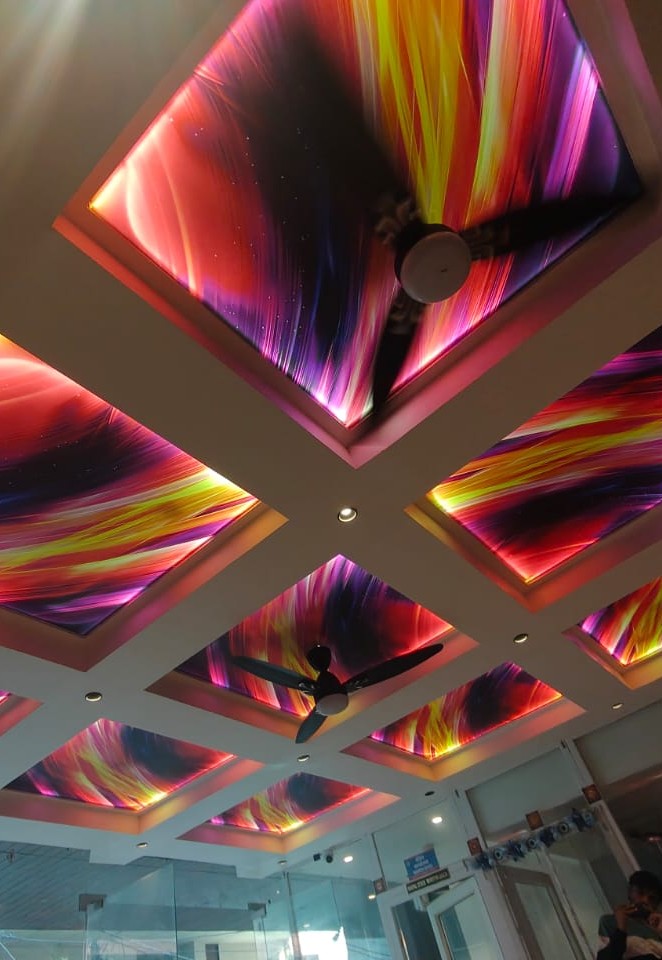 Acrylic 3D Ceiling Design - Stunning acrylic 3D ceiling with dynamic patterns and LED backlighting. by Aamir Enterprises S, POP Ceiling & False Ceiling Contractor in Bhopal, Madhya Pradesh